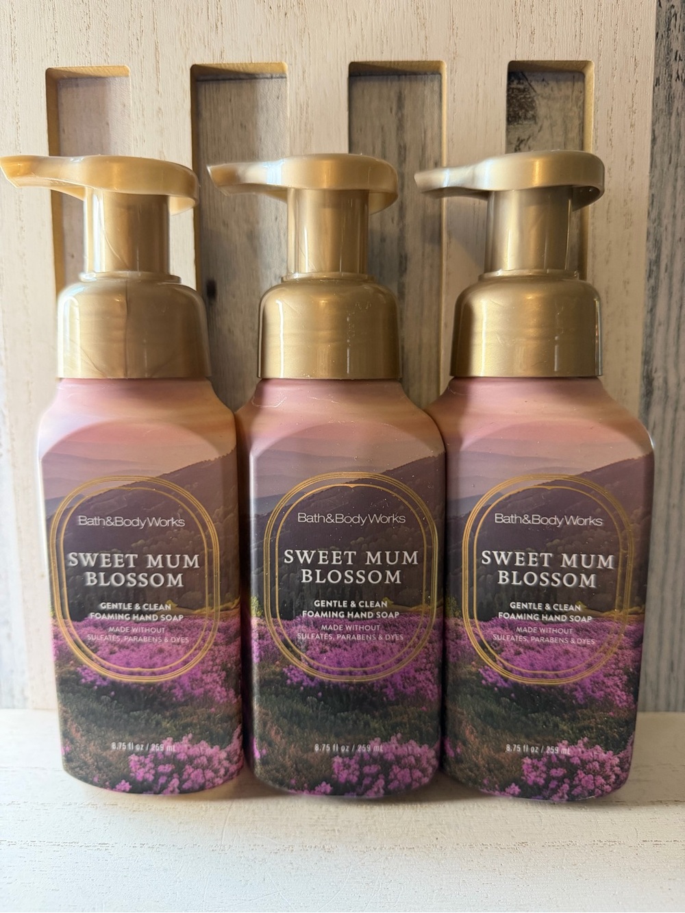 Bath & Body Works SWEET MUM BLOSSOM Lot X3 Gentle Foaming Liquid Hand Soap Wash